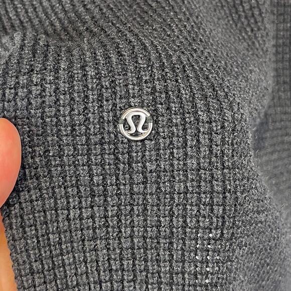LULULEMON The Sweater Life V Neck Pullover Heathered Black Gray Estimated 6 8 S - Picture 3 of 8